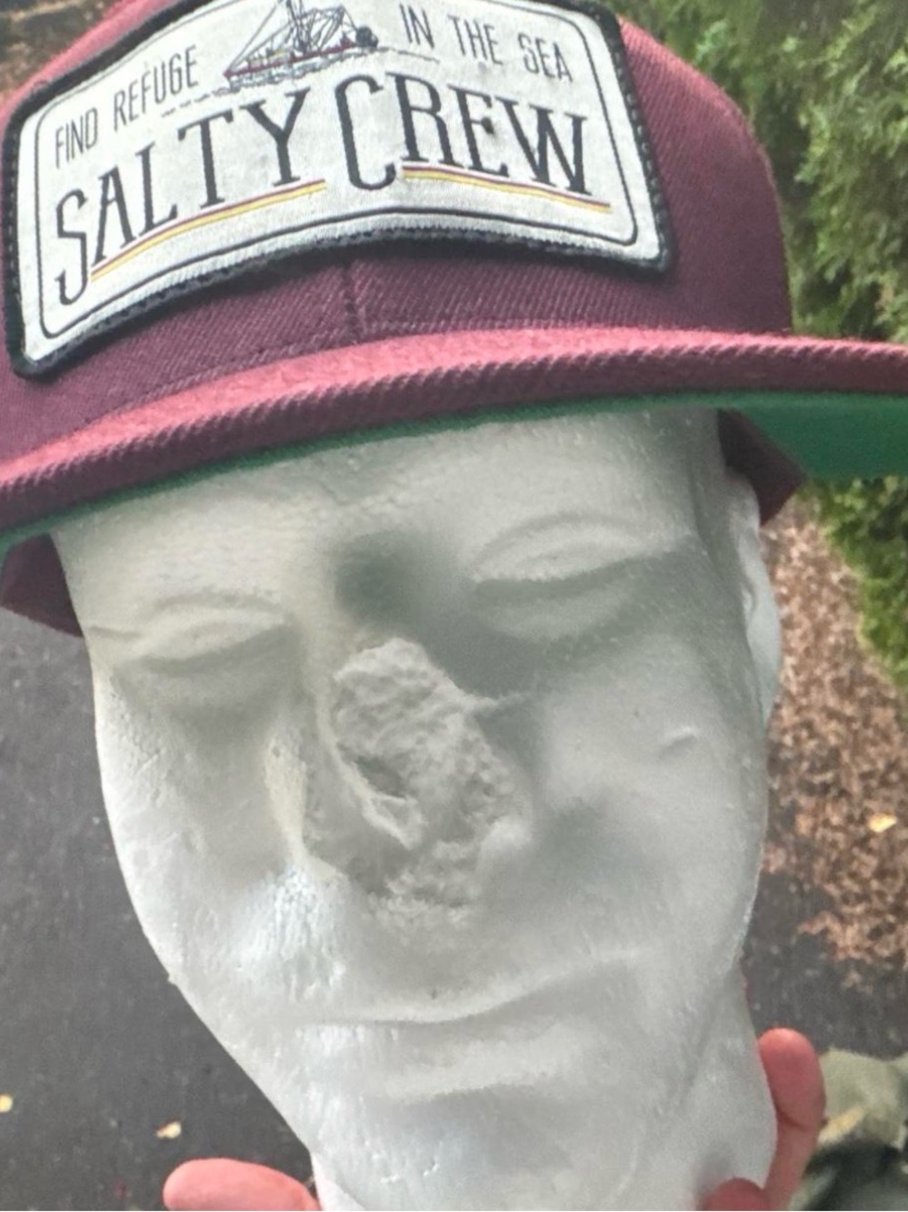 Salty Crew Maroon and Green Trucker Hat